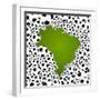 Brazil Country Shape Soccer Balls-cienpies-Framed Art Print