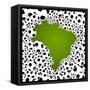 Brazil Country Shape Soccer Balls-cienpies-Framed Stretched Canvas