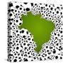 Brazil Country Shape Soccer Balls-cienpies-Stretched Canvas