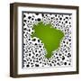 Brazil Country Shape Soccer Balls-cienpies-Framed Art Print