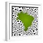 Brazil Country Shape Soccer Balls-cienpies-Framed Art Print