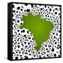 Brazil Country Shape Soccer Balls-cienpies-Framed Stretched Canvas