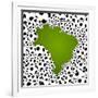 Brazil Country Shape Soccer Balls-cienpies-Framed Art Print