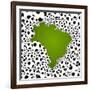 Brazil Country Shape Soccer Balls-cienpies-Framed Art Print