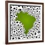 Brazil Country Shape Soccer Balls-cienpies-Framed Art Print