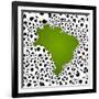 Brazil Country Shape Soccer Balls-cienpies-Framed Art Print