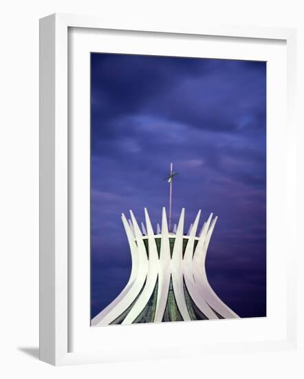 Brazil, Distrito Federal-Brasilia, Brasilia, Metropolitan Cathedral of Brasilia-Jane Sweeney-Framed Photographic Print