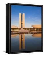 Brazil, Distrito Federal-Brasilia, Brasilia, National Congress of Brazil-Jane Sweeney-Framed Stretched Canvas