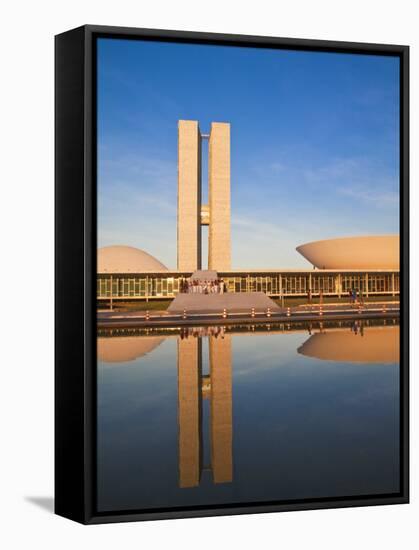 Brazil, Distrito Federal-Brasilia, Brasilia, National Congress of Brazil-Jane Sweeney-Framed Stretched Canvas