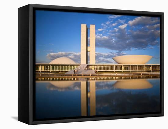 Brazil, Distrito Federal-Brasilia, Brasilia, National Congress of Brazil-Jane Sweeney-Framed Stretched Canvas