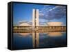 Brazil, Distrito Federal-Brasilia, Brasilia, National Congress of Brazil-Jane Sweeney-Framed Stretched Canvas