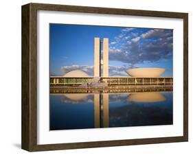 Brazil, Distrito Federal-Brasilia, Brasilia, National Congress of Brazil-Jane Sweeney-Framed Photographic Print