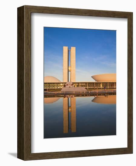 Brazil, Distrito Federal-Brasilia, Brasilia, National Congress of Brazil-Jane Sweeney-Framed Photographic Print