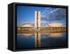 Brazil, Distrito Federal-Brasilia, Brasilia, National Congress of Brazil-Jane Sweeney-Framed Stretched Canvas