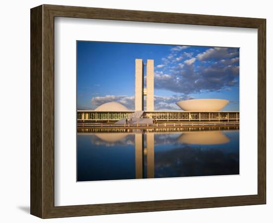 Brazil, Distrito Federal-Brasilia, Brasilia, National Congress of Brazil-Jane Sweeney-Framed Photographic Print