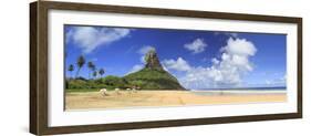 Brazil, Fernando De Noronha, Conceicao Beach with Morro Pico Mountain in the Background-Michele Falzone-Framed Photographic Print