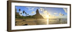 Brazil, Fernando De Noronha, Conceicao Beach with Morro Pico Mountain in the Background-Michele Falzone-Framed Photographic Print