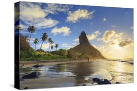 Brazil, Fernando De Noronha, Conceicao Beach with Morro Pico Mountain in the Background-Michele Falzone-Stretched Canvas