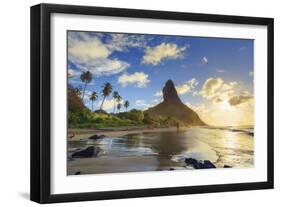 Brazil, Fernando De Noronha, Conceicao Beach with Morro Pico Mountain in the Background-Michele Falzone-Framed Photographic Print