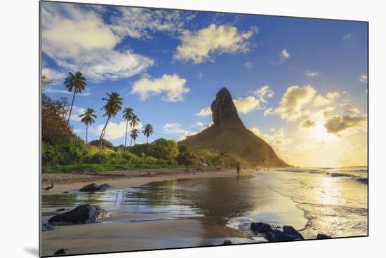 Brazil, Fernando De Noronha, Conceicao Beach with Morro Pico Mountain in the Background-Michele Falzone-Mounted Photographic Print