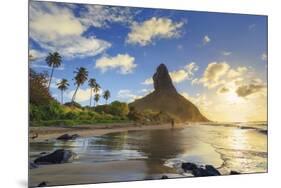 Brazil, Fernando De Noronha, Conceicao Beach with Morro Pico Mountain in the Background-Michele Falzone-Mounted Photographic Print