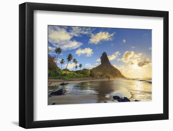 Brazil, Fernando De Noronha, Conceicao Beach with Morro Pico Mountain in the Background-Michele Falzone-Framed Photographic Print