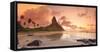 Brazil, Fernando De Noronha, Conceicao Beach with Pico De Morro Mountain in the Background-Michele Falzone-Framed Stretched Canvas