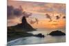 Brazil, Fernando De Noronha, Conceicao, Meio and Cachorro Beach with Morro De Pico Mountain-Michele Falzone-Mounted Photographic Print