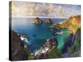 Brazil, Fernando De Noronha Marine National Park, Porco's Bay and Dos Irmaos Peaks-Michele Falzone-Stretched Canvas