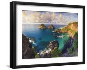 Brazil, Fernando De Noronha Marine National Park, Porco's Bay and Dos Irmaos Peaks-Michele Falzone-Framed Photographic Print