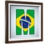 Brazil Flag Brazilian Alphabet Letters Words-gubh83-Framed Art Print