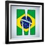 Brazil Flag Brazilian Alphabet Letters Words-gubh83-Framed Art Print