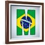 Brazil Flag Brazilian Alphabet Letters Words-gubh83-Framed Art Print