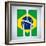 Brazil Flag Brazilian Alphabet Letters Words-gubh83-Framed Art Print