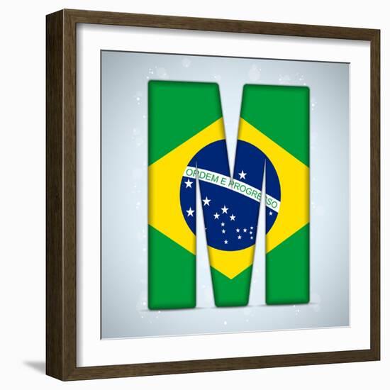 Brazil Flag Brazilian Alphabet Letters Words-gubh83-Framed Art Print