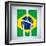 Brazil Flag Brazilian Alphabet Letters Words-gubh83-Framed Art Print