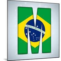 Brazil Flag Brazilian Alphabet Letters Words-gubh83-Mounted Art Print