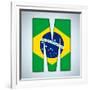 Brazil Flag Brazilian Alphabet Letters Words-gubh83-Framed Art Print