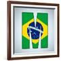 Brazil Flag Brazilian Alphabet Letters Words-gubh83-Framed Art Print