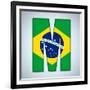 Brazil Flag Brazilian Alphabet Letters Words-gubh83-Framed Art Print