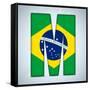 Brazil Flag Brazilian Alphabet Letters Words-gubh83-Framed Stretched Canvas