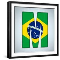 Brazil Flag Brazilian Alphabet Letters Words-gubh83-Framed Premium Giclee Print