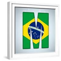 Brazil Flag Brazilian Alphabet Letters Words-gubh83-Framed Premium Giclee Print