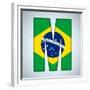 Brazil Flag Brazilian Alphabet Letters Words-gubh83-Framed Premium Giclee Print
