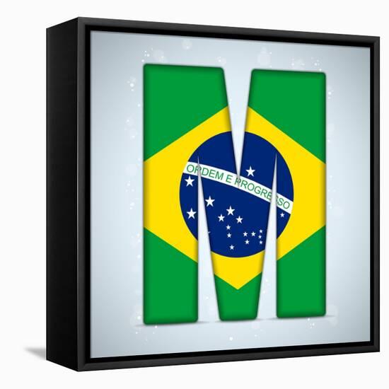 Brazil Flag Brazilian Alphabet Letters Words-gubh83-Framed Stretched Canvas