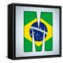 Brazil Flag Brazilian Alphabet Letters Words-gubh83-Framed Stretched Canvas