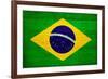 Brazil Flag Design with Wood Patterning - Flags of the World Series-Philippe Hugonnard-Framed Art Print