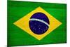 Brazil Flag Design with Wood Patterning - Flags of the World Series-Philippe Hugonnard-Mounted Art Print