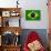 Brazil Flag Design with Wood Patterning - Flags of the World Series-Philippe Hugonnard-Art Print displayed on a wall