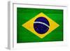 Brazil Flag Design with Wood Patterning - Flags of the World Series-Philippe Hugonnard-Framed Premium Giclee Print